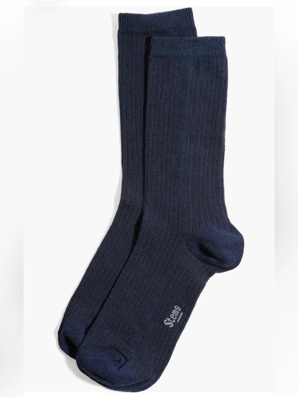 Stems Cotton & Cashmere Blend Crew Socks Navy Color Size 9-11 NWT Made in Italy
